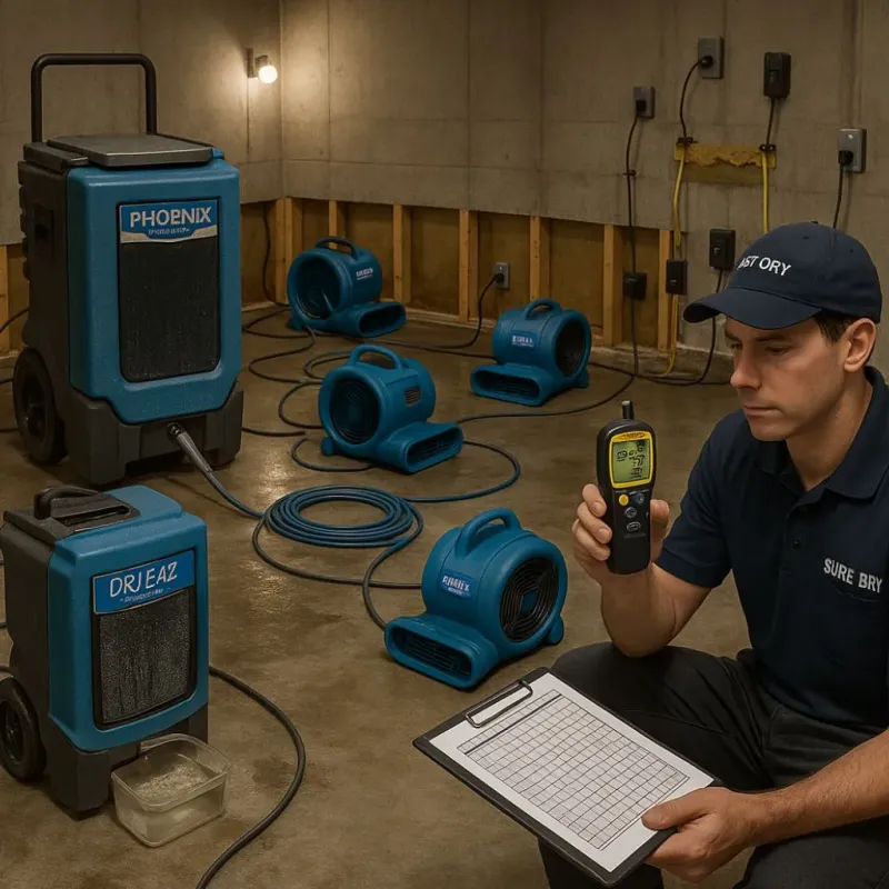 Structural Drying and Dehumidification process in Fife, WA